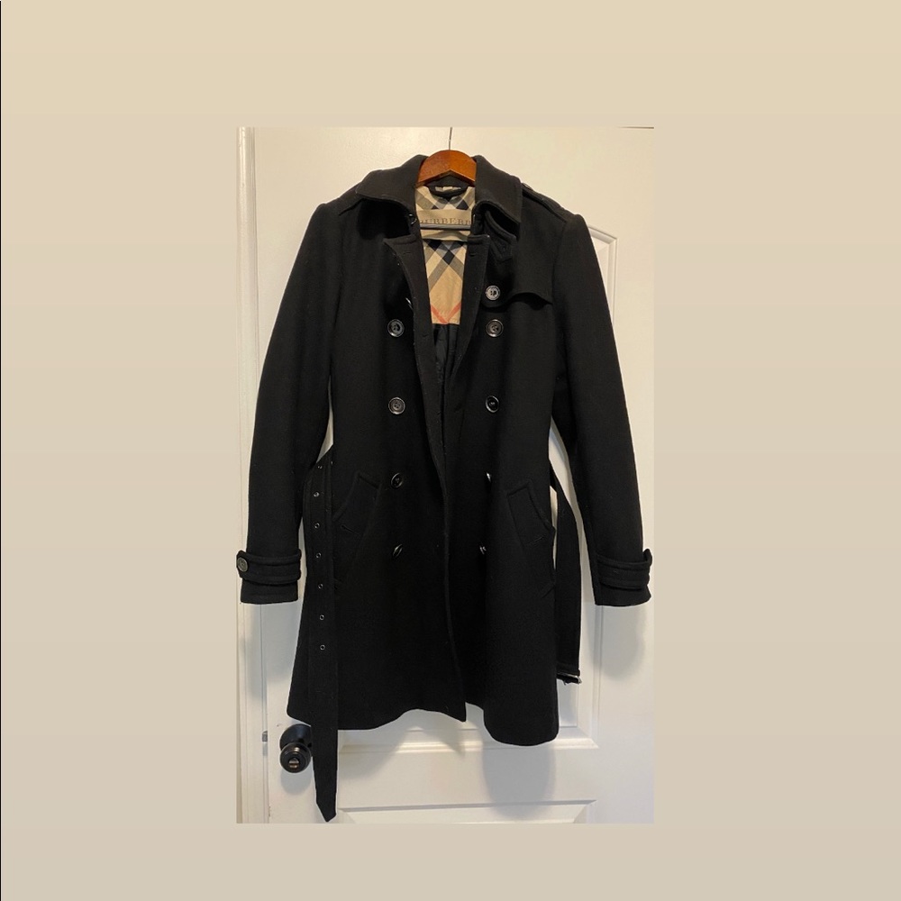 Burberry Brit Wool blend Black above the knee coat